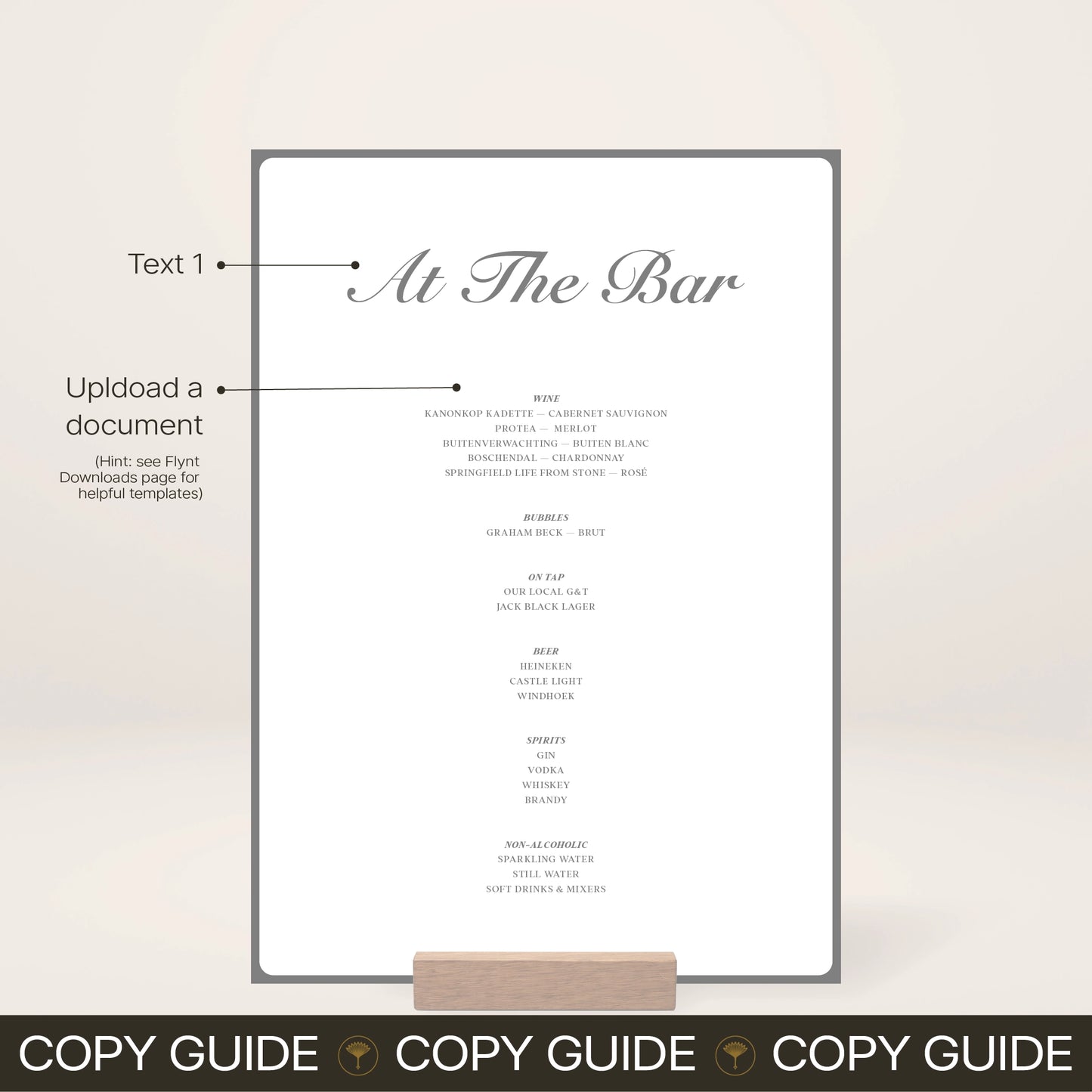 Bar Menu - Solae