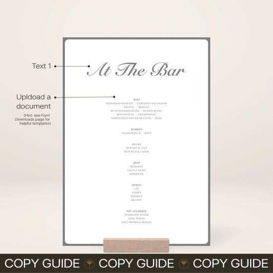 Bar Menu - Solae