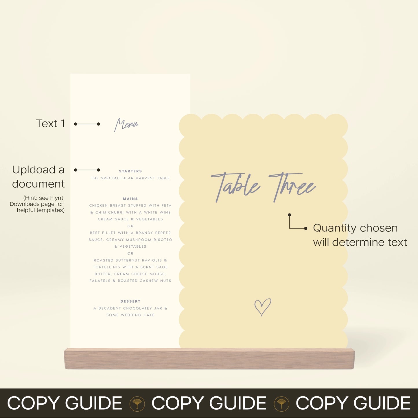 Table Number + Table Menu Stack - Limoncello