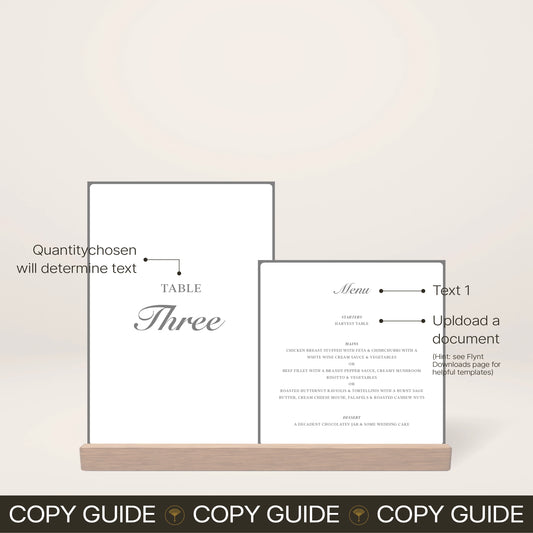 Table Number + Table Menu Stack - Solae