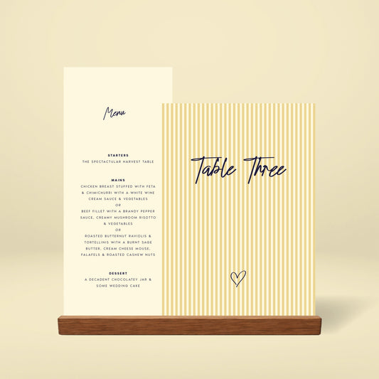 Table Number + Table Menu Stack - Limoncello