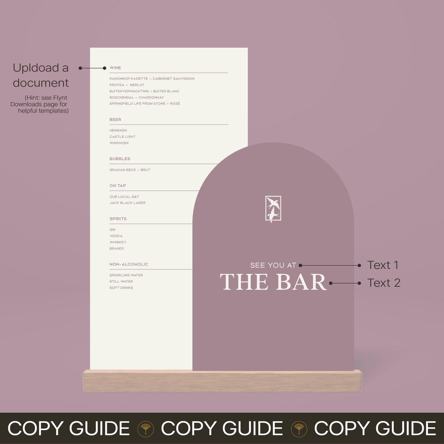Bar Menu Stack - Ever After
