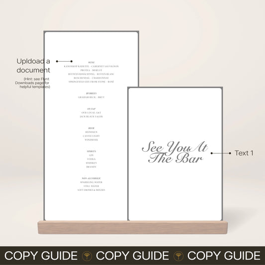 Bar Menu Stack - Solae