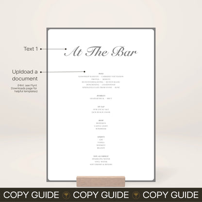 Bar Menu - Solae