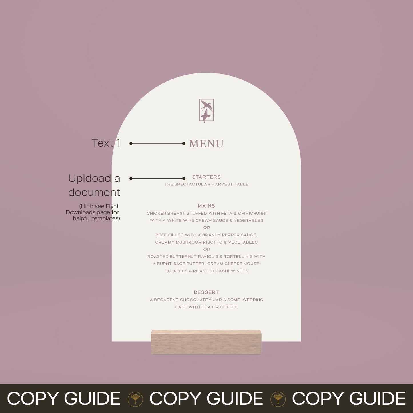 Table Menu - Ever After