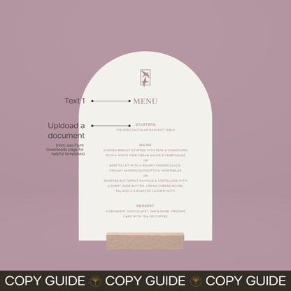 Table Menu - Ever After
