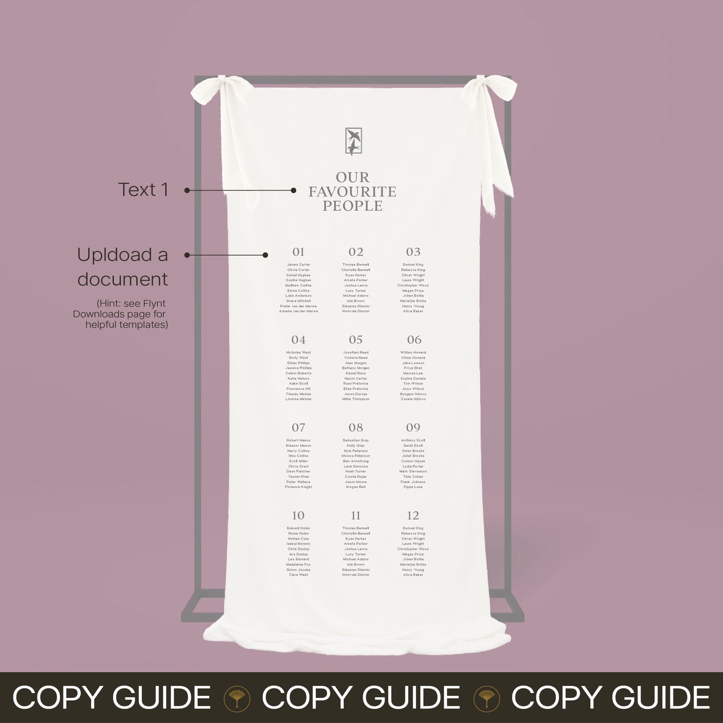 Fabric Seating Chart - Ever After