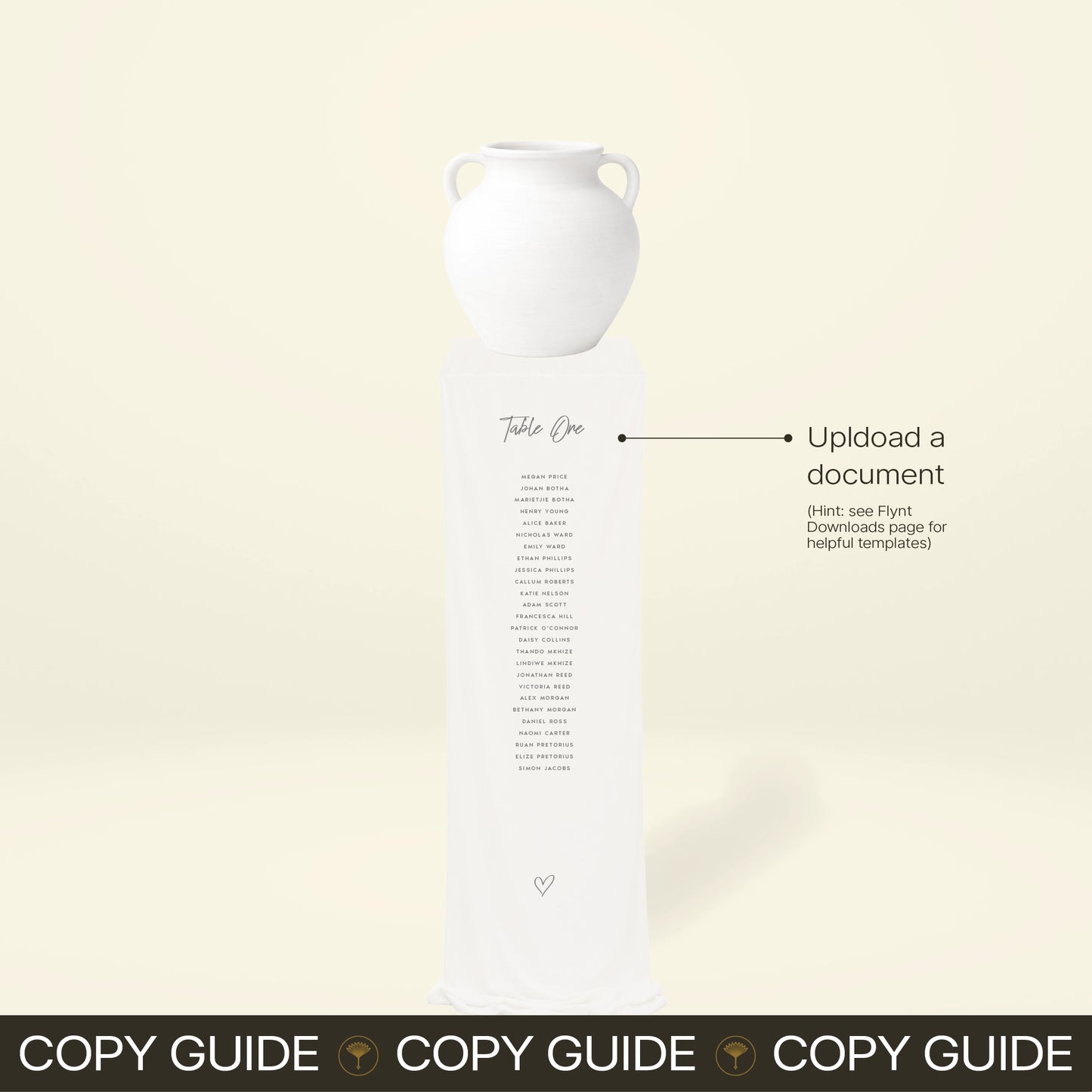Fabric Seating Chart Set - Limoncello