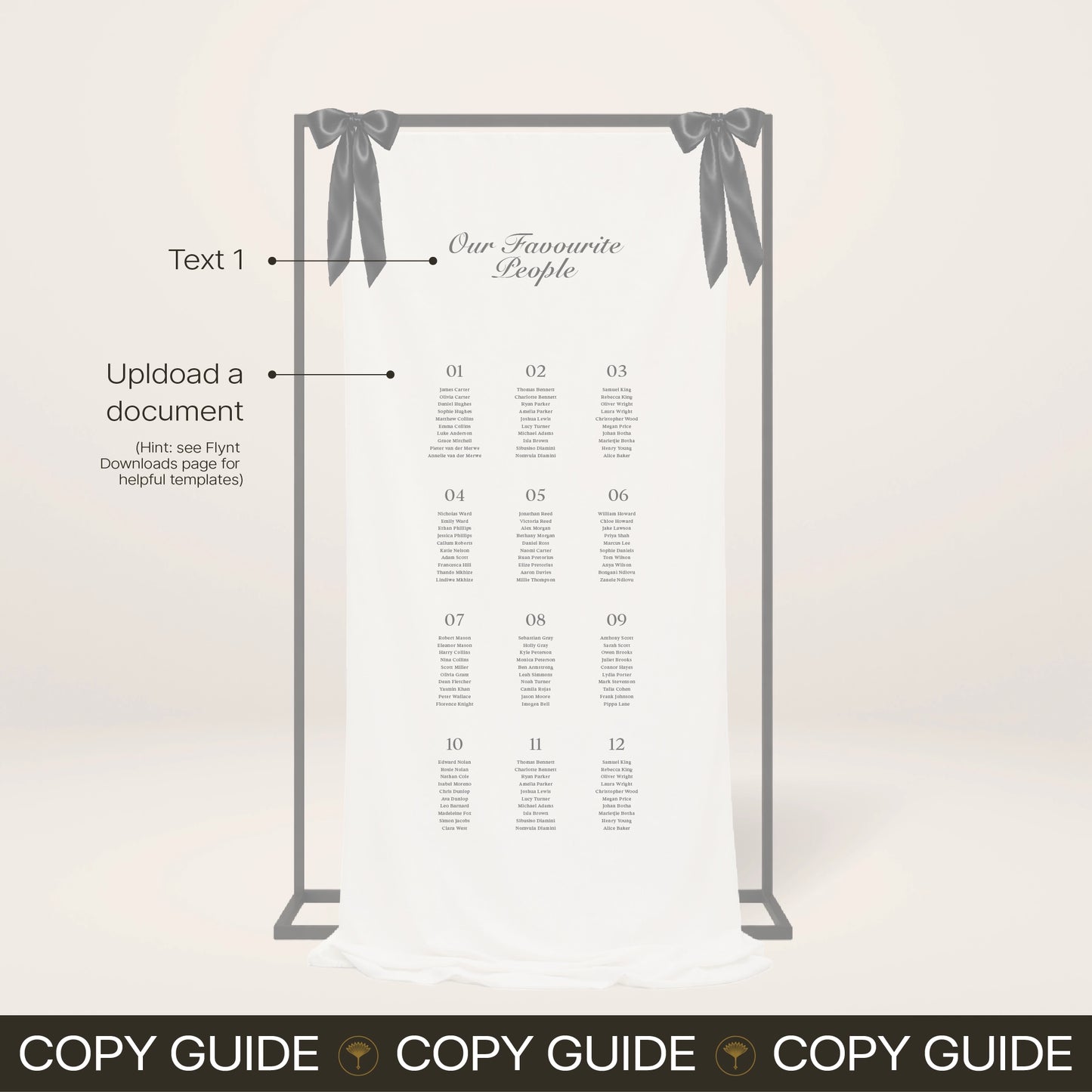 Fabric Seating Chart - Solae