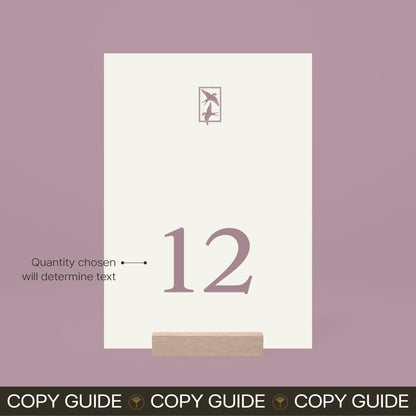 Table Numbers - Ever After