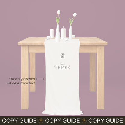 Fabric Table Numbers - Ever After