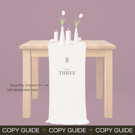 Fabric Table Numbers - Ever After