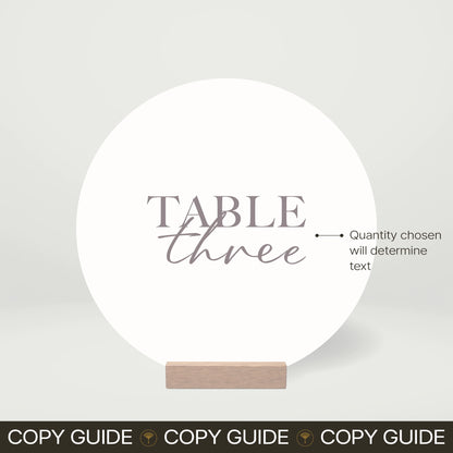 Table Numbers - Forever
