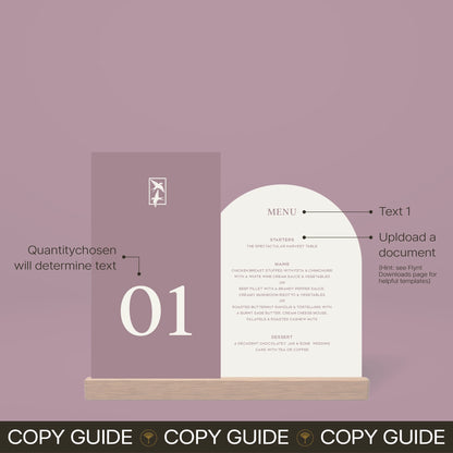 Table Number + Table Menu Stack - Ever After