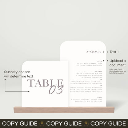 Table Number + Table Menu Stack - Forever