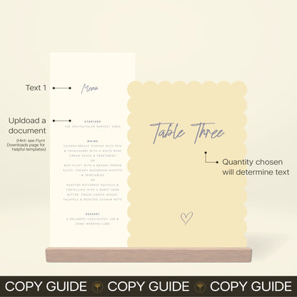 Table Number + Table Menu Stack - Limoncello