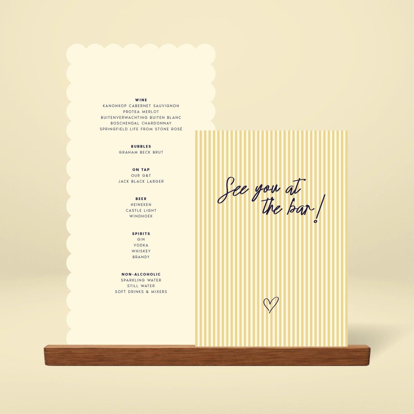 Bar Menu Stack - Limoncello