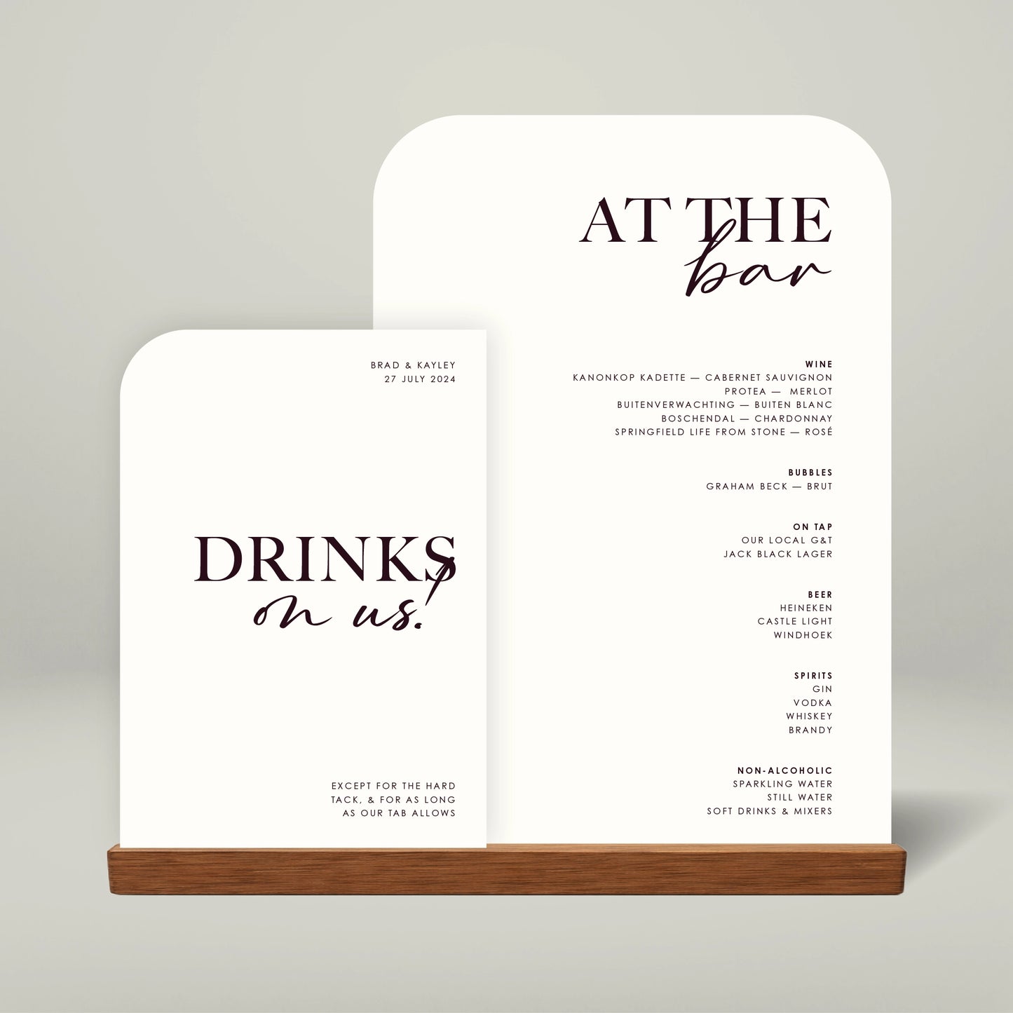 Bar Menu Stack - Forever