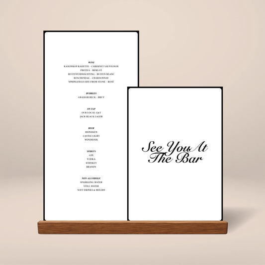 Bar Menu Stack - Solae