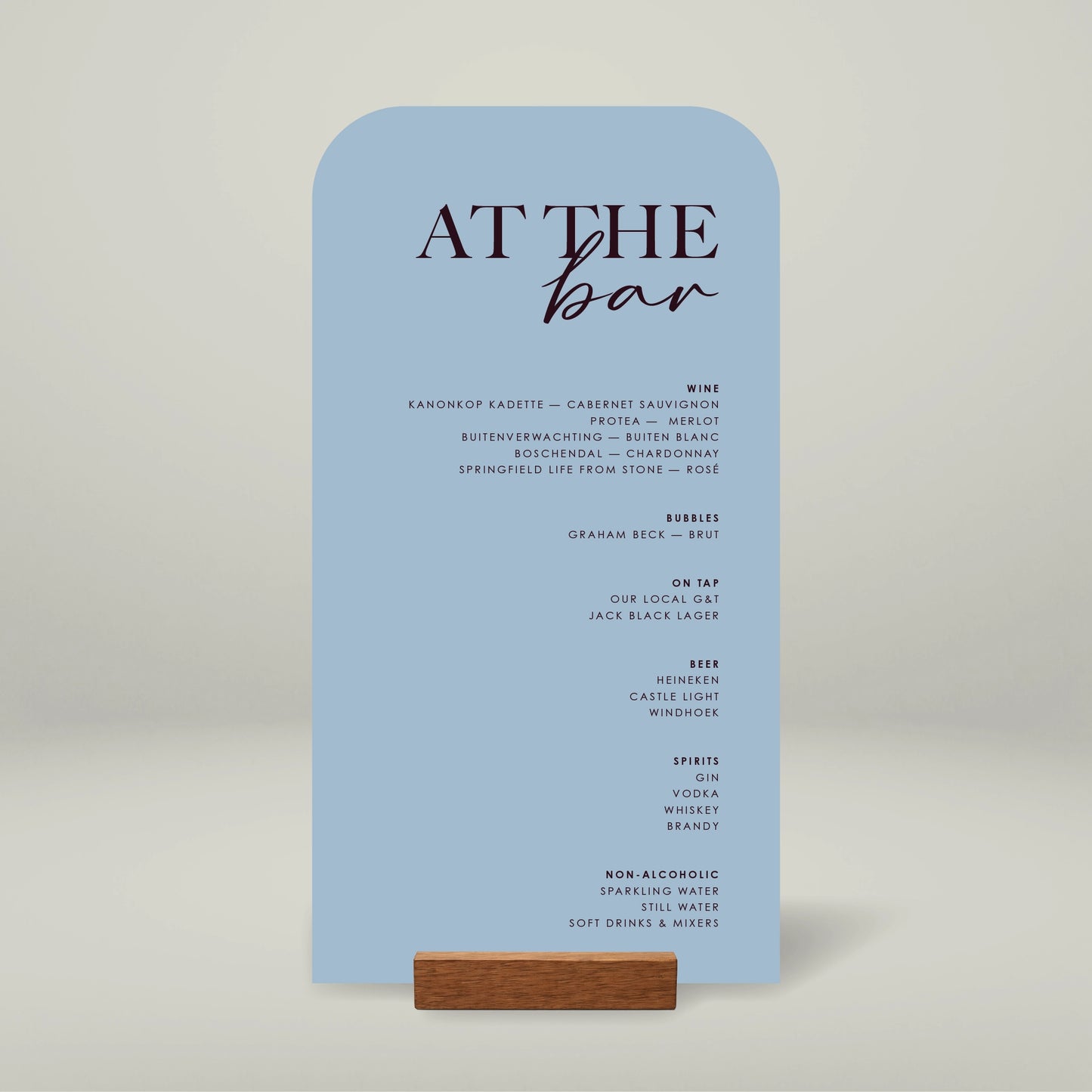 Bar Menu - Forever