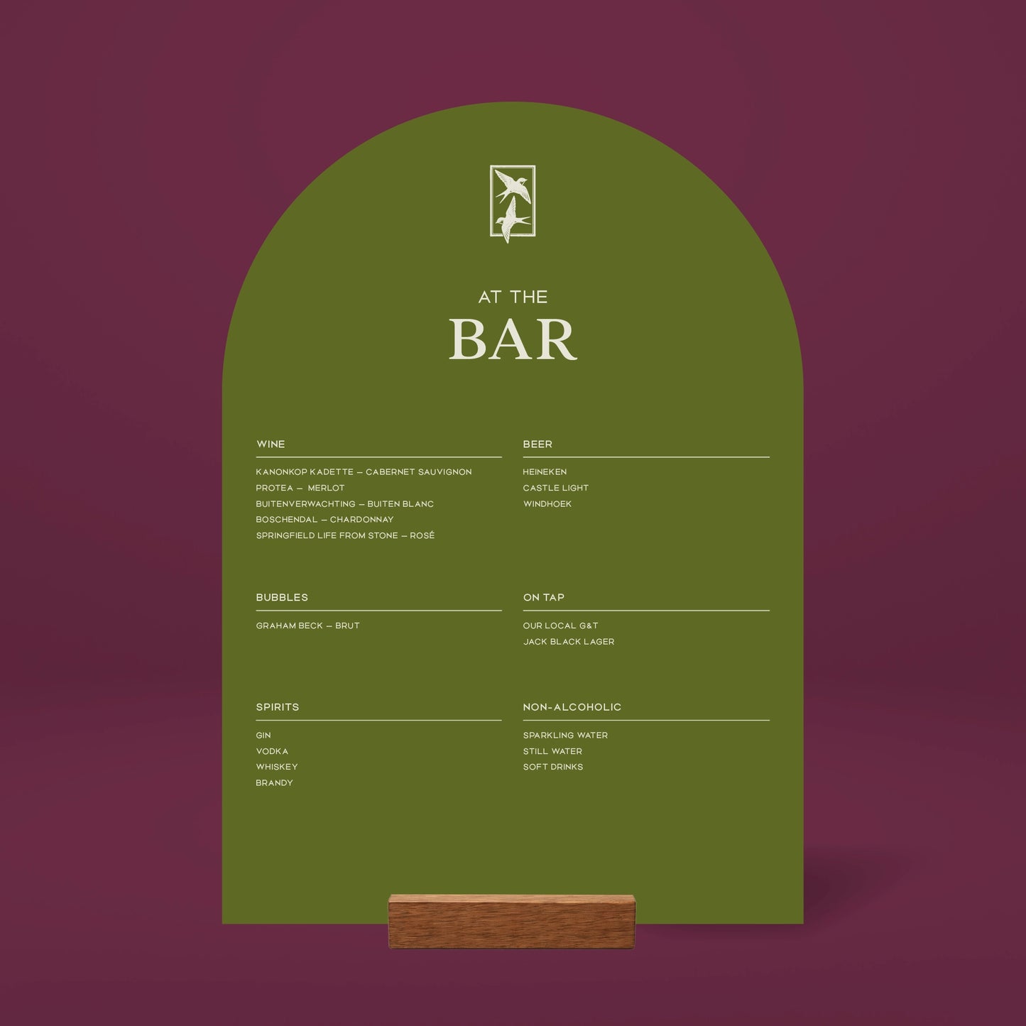 Bar Menu - Ever After