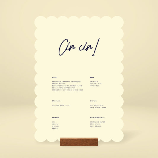 Bar Menu - Limoncello
