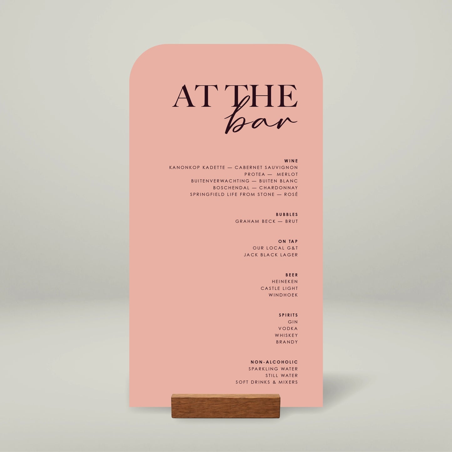 Bar Menu - Forever