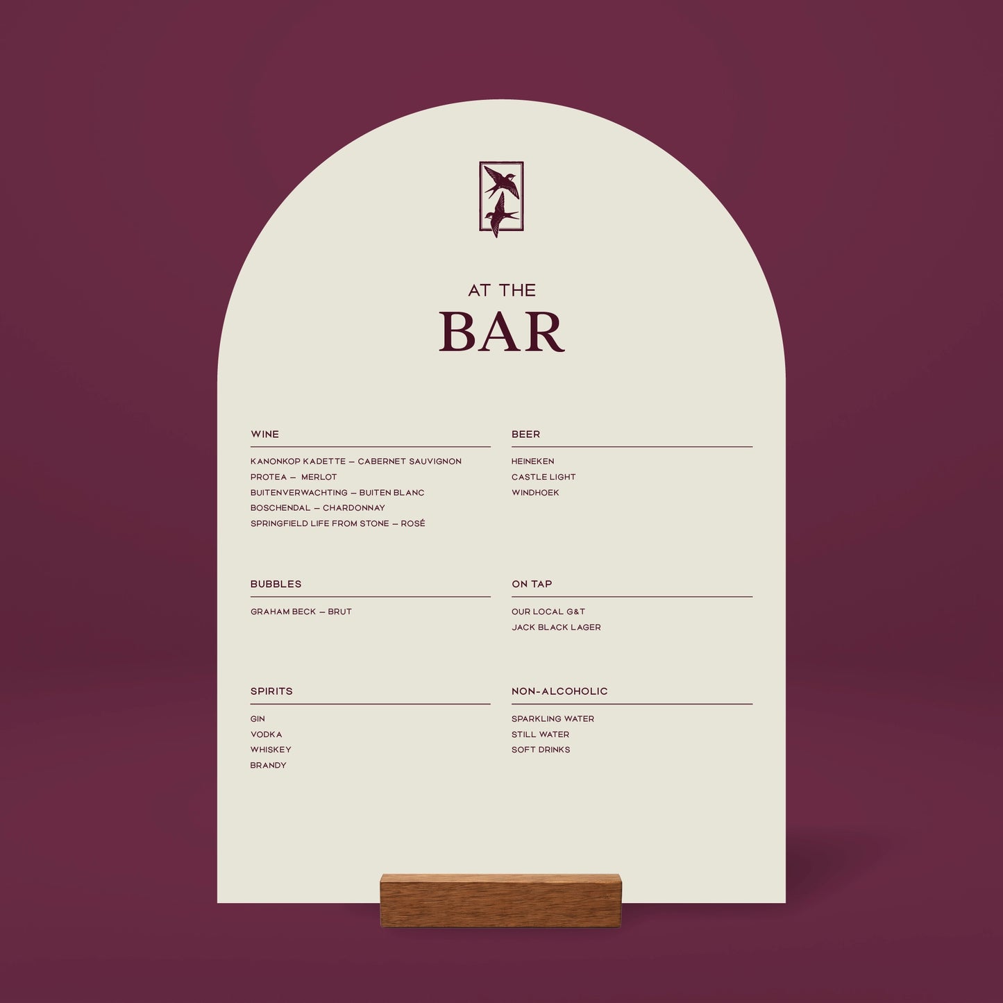 Bar Menu - Ever After