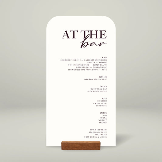 Bar Menu - Forever