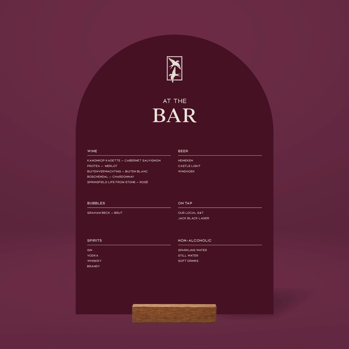 Bar Menu - Ever After