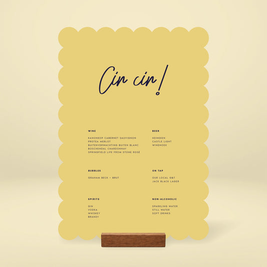 Bar Menu - Limoncello