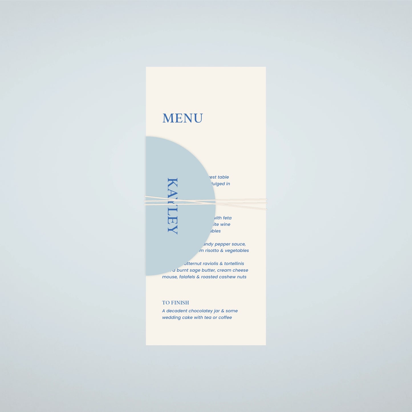 Place Menu + Name Card Stack - Nothing Else