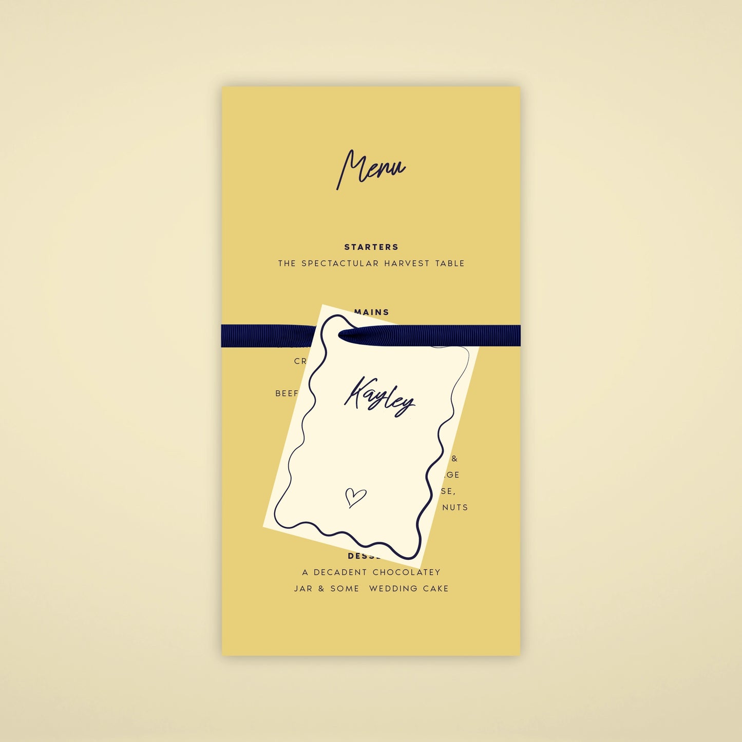 Place Menu + Name Card Stack - Limoncello