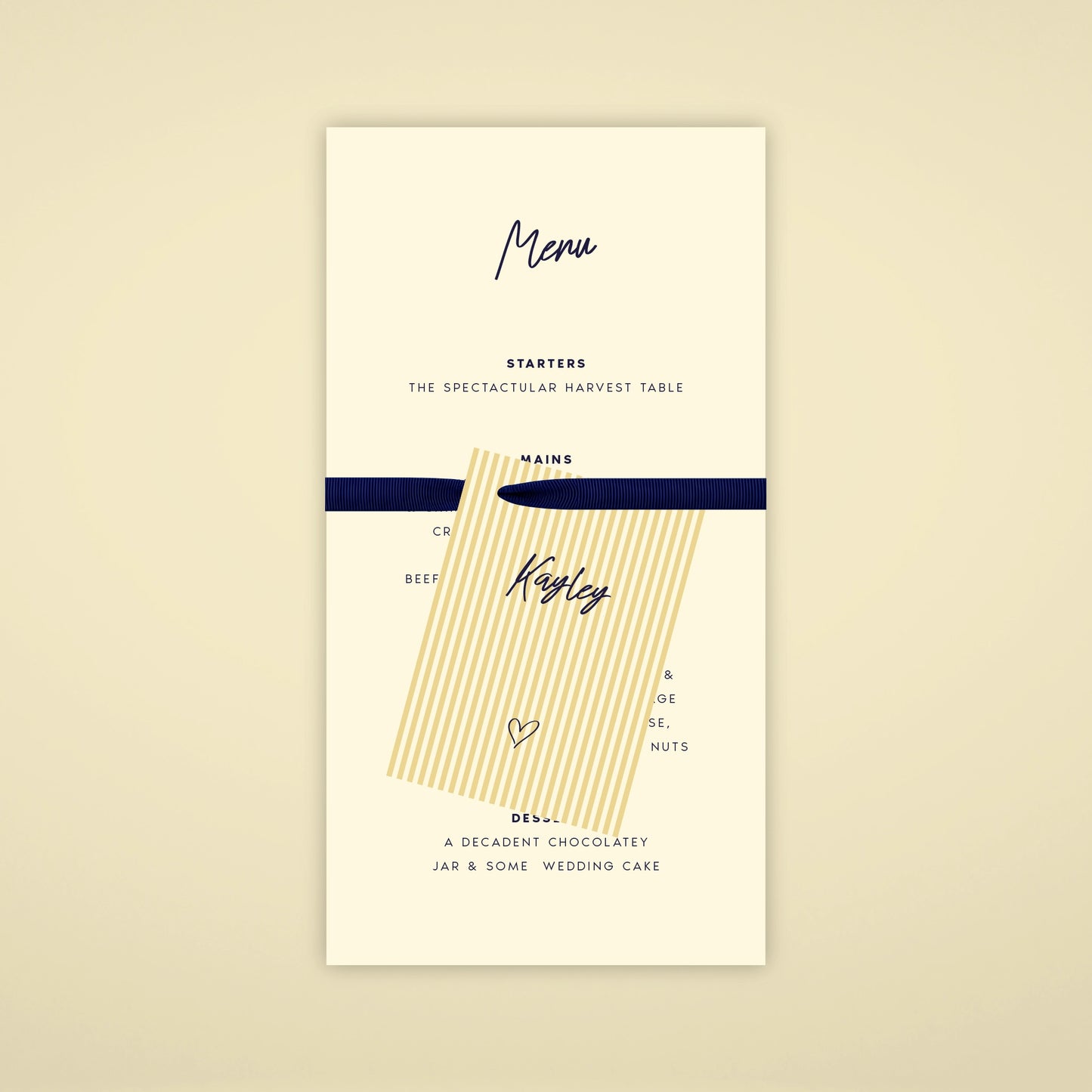 Place Menu + Name Card Stack - Limoncello