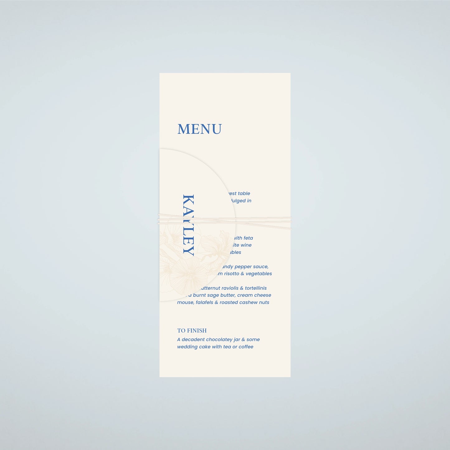 Place Menu + Name Card Stack - Nothing Else