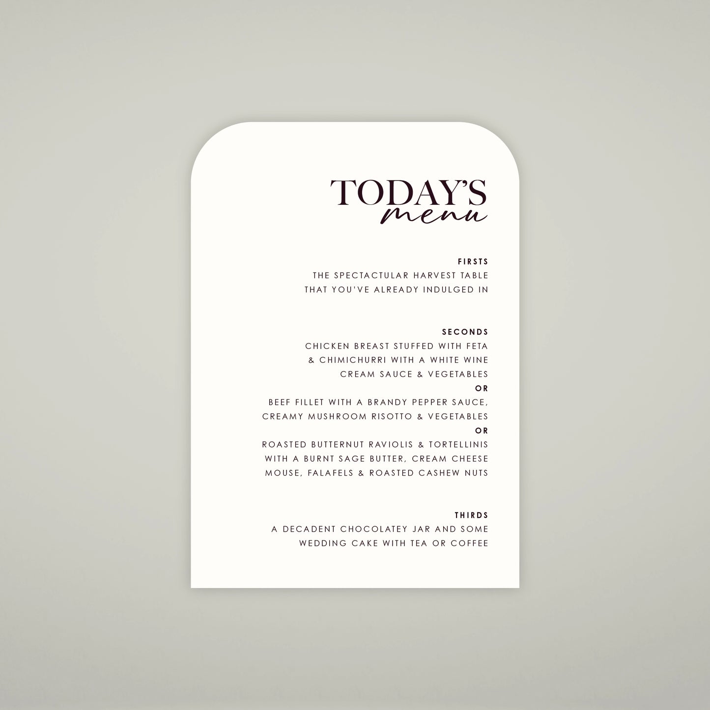 Place Menu - Forever