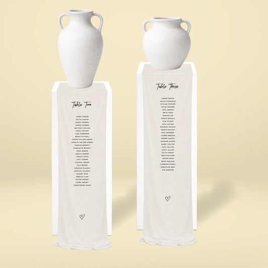 Fabric Seating Chart Set - Limoncello