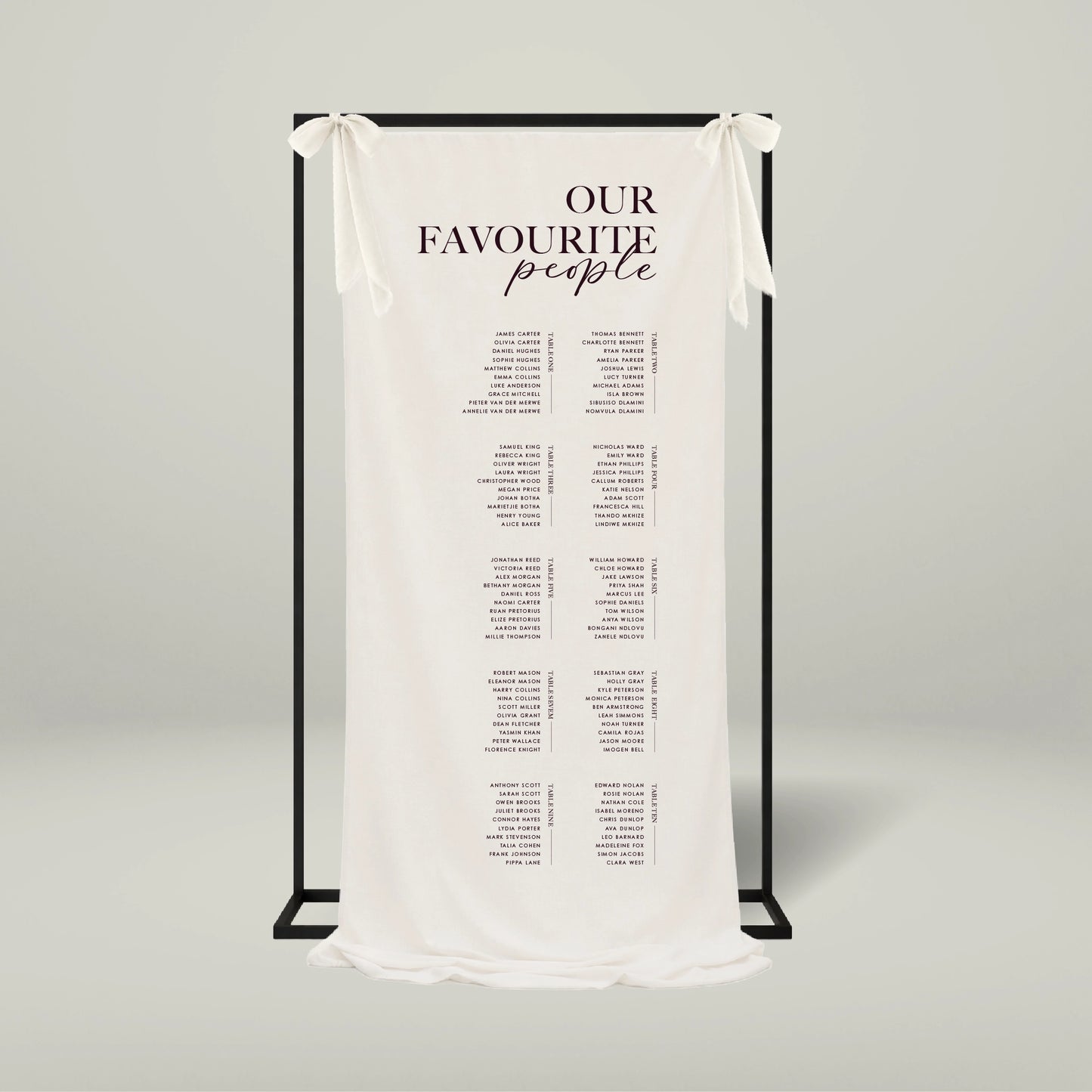 Fabric Seating Chart - Forever