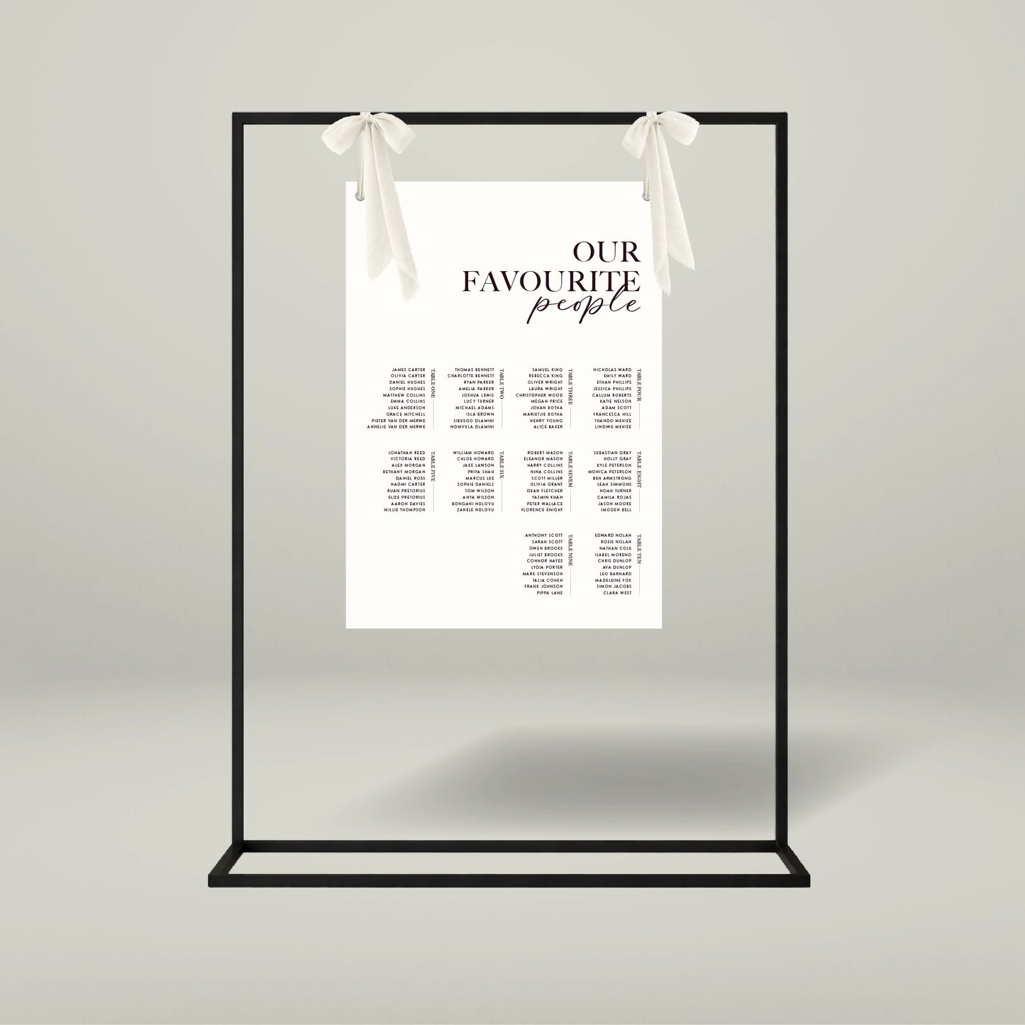 Seating Chart - Forever