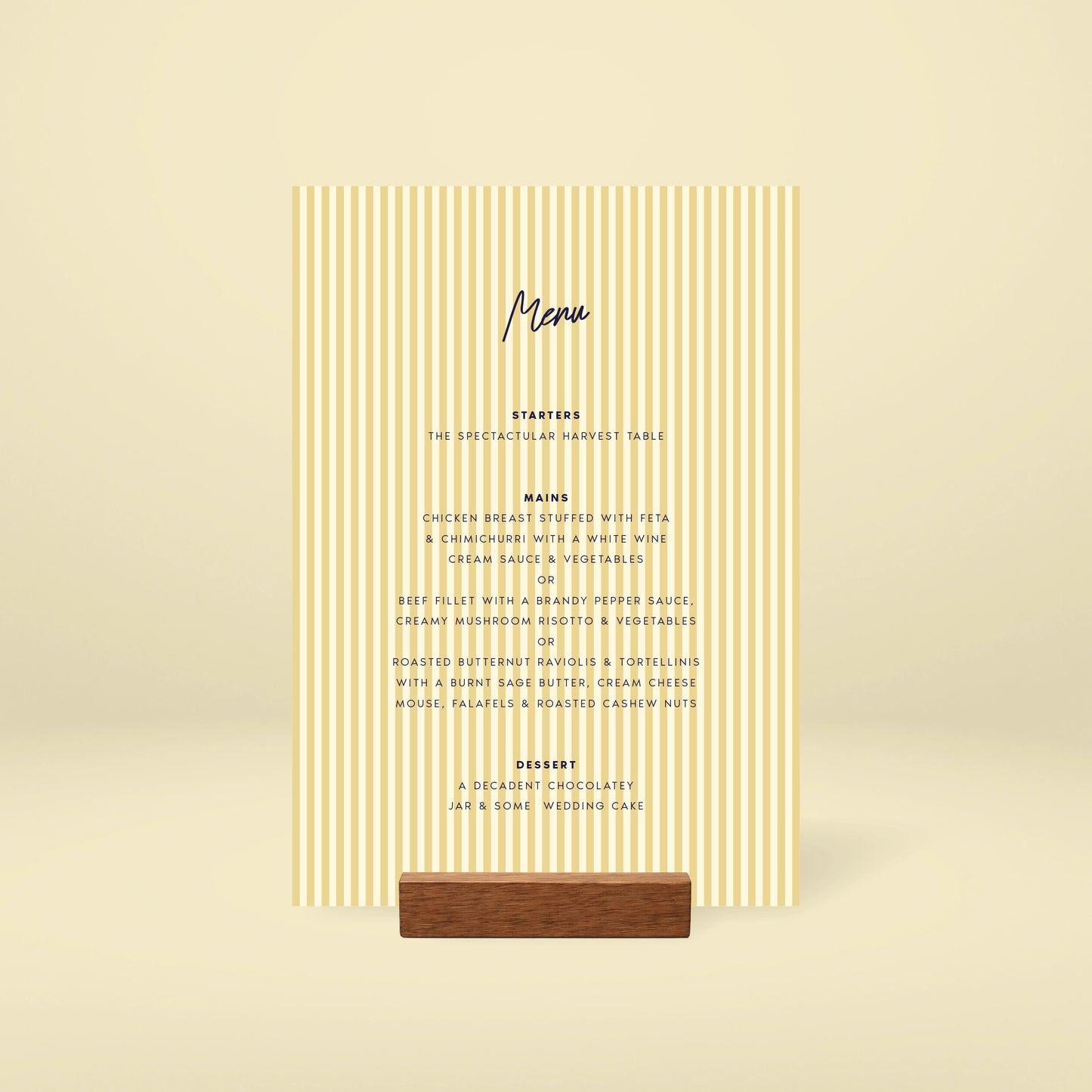 Table Menu - Limoncello