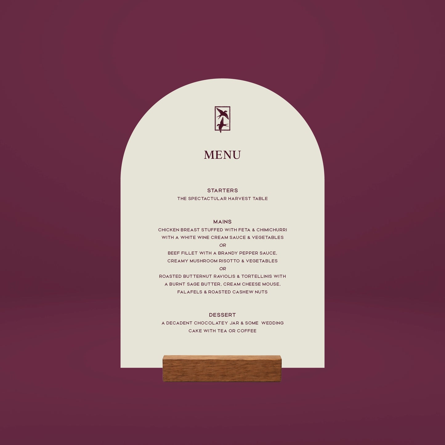 Table Menu - Ever After