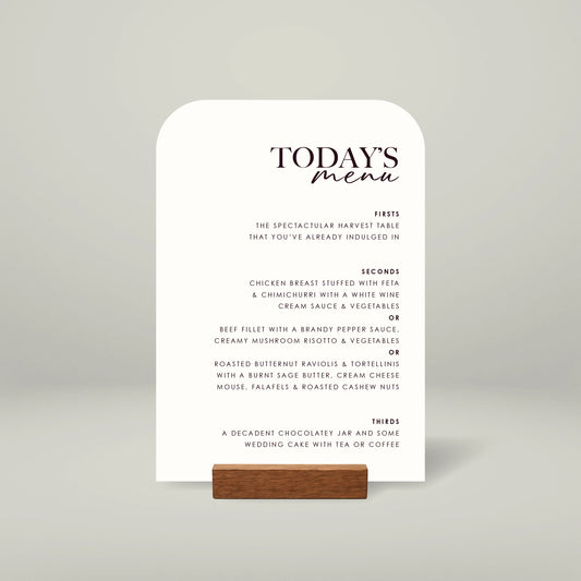 Table Menu - Forever