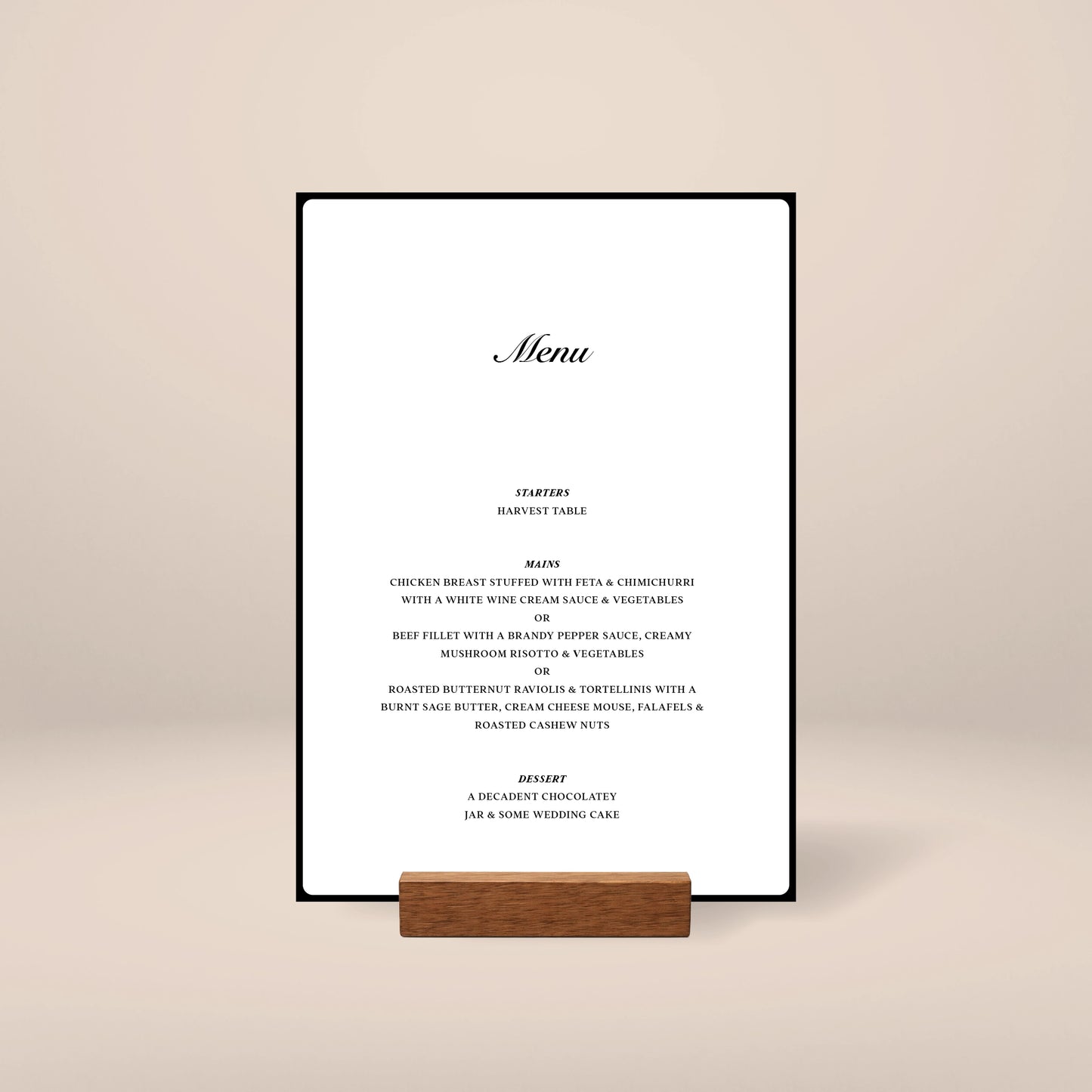 Table Menu - Solae