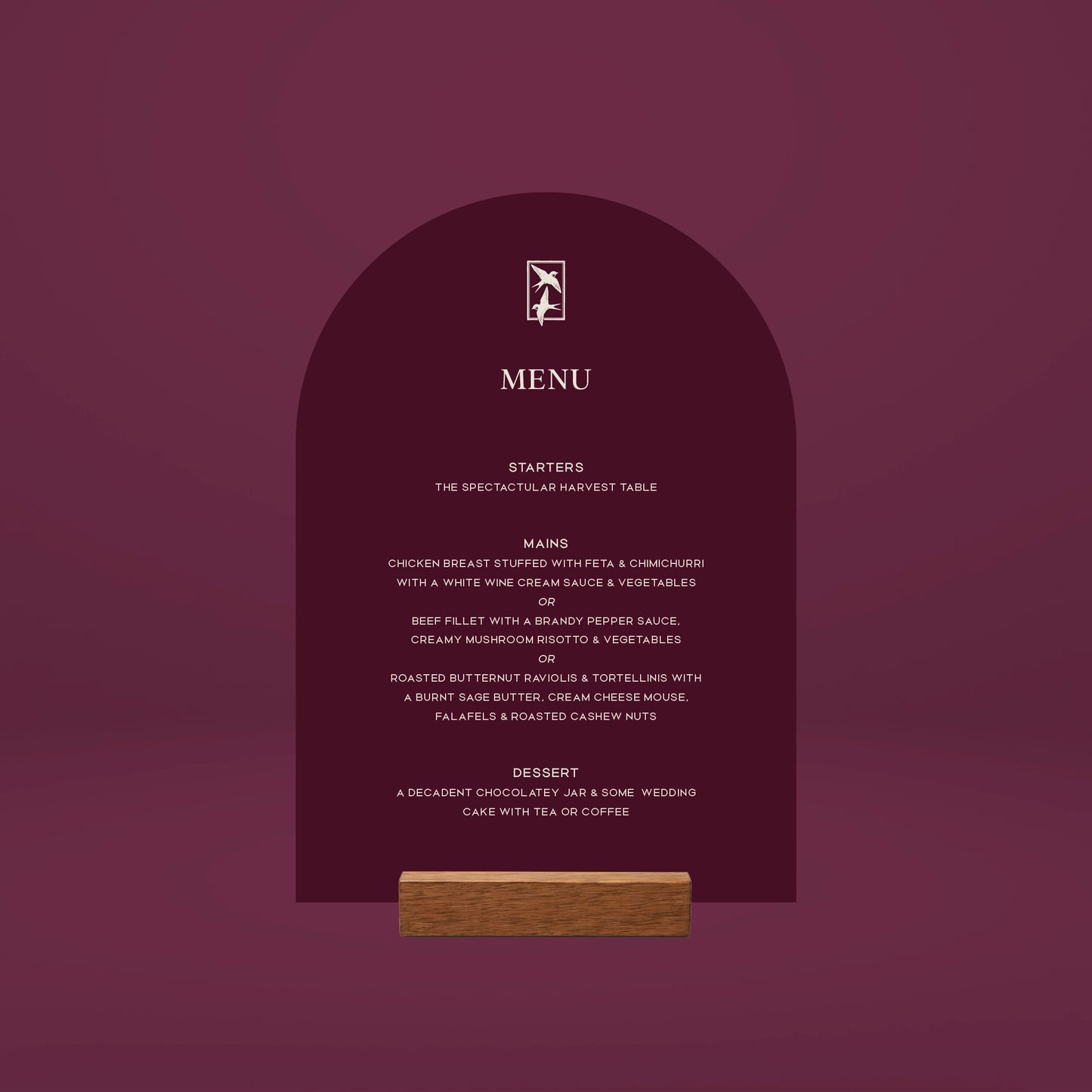 Table Menu - Ever After