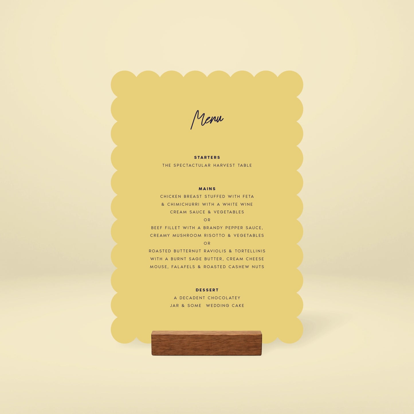 Table Menu - Limoncello