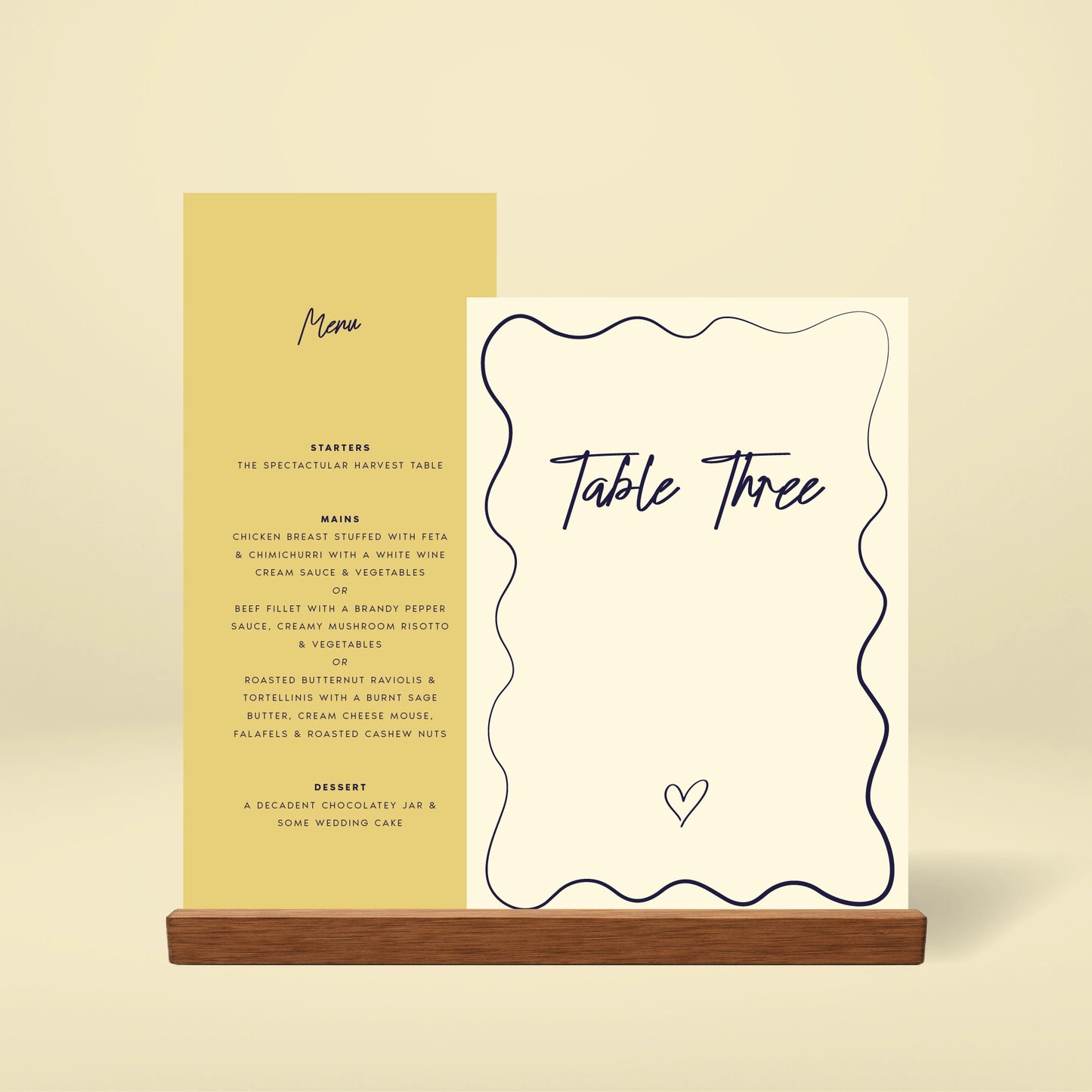 Table Number + Table Menu Stack - Limoncello