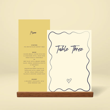 Table Number + Table Menu Stack - Limoncello