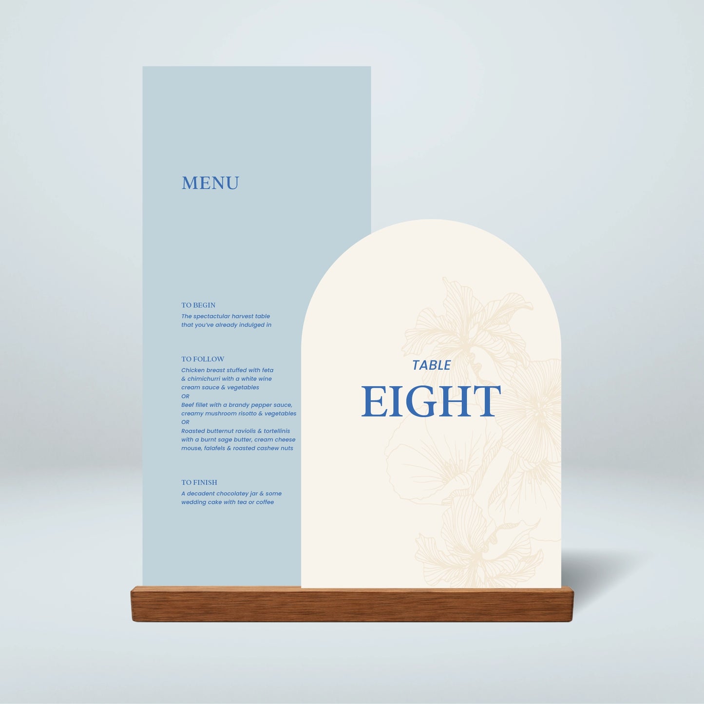 Table Number + Table Menu Stack - Nothing Else
