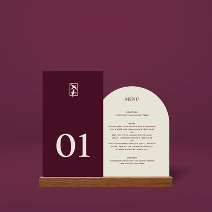 Table Number + Table Menu Stack - Ever After