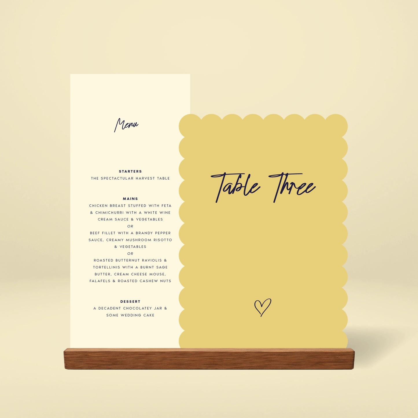 Table Number + Table Menu Stack - Limoncello